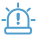 Icon of a bell shaped alarm going off.