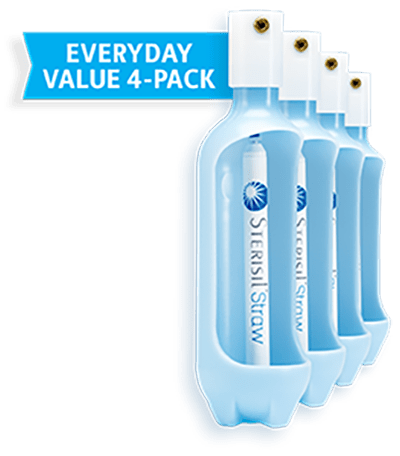 Sterisil straw 4 pack bottles image