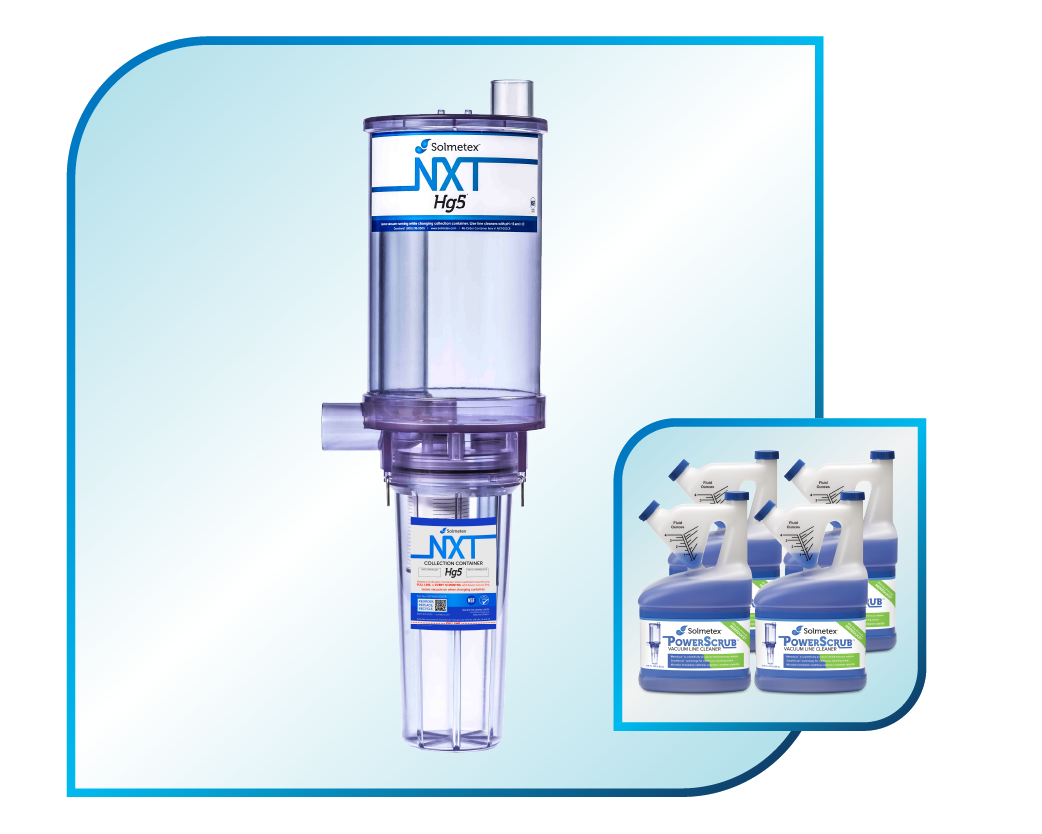 Buy 1 NXT Hg5® Amalgam Separator, Get 1 Case PowerScrub Vacuum Line Cleaner promotion