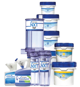 A collection of NXT products, including Hg5 Separator, PowerScrub, and others.