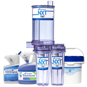 The complete bundle of NXT Hg5 Separators with waste bucket and PowerScrub and PowerScrub Sonic.