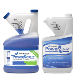 The Solmetex PowerScrub and PowerScrub Sonic cleaning solutions for dentist's offices.