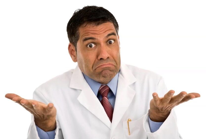 A dentist shrugs and looks confused