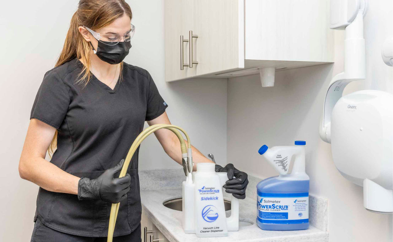 using vacuum line cleaner