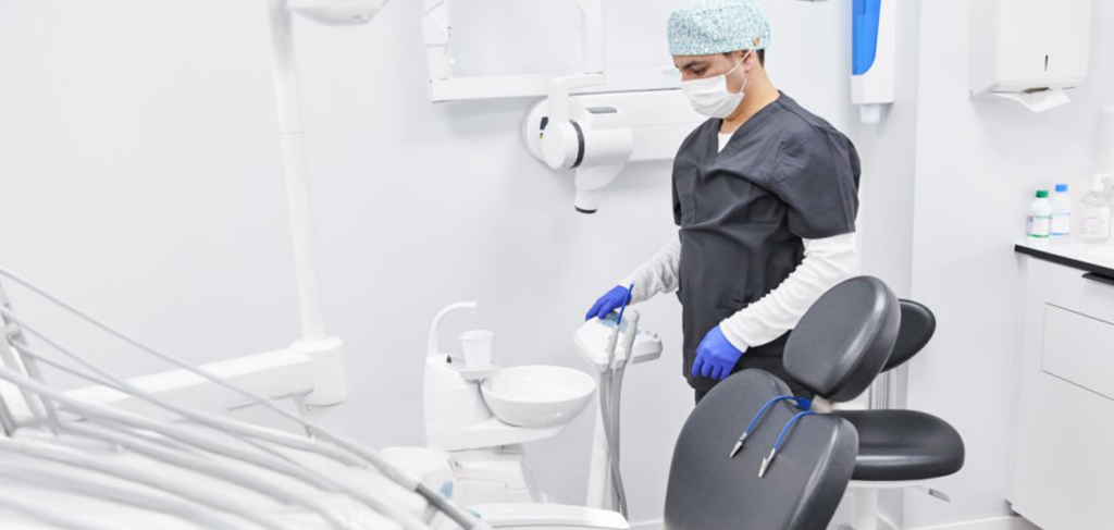 dental assistant hard at work